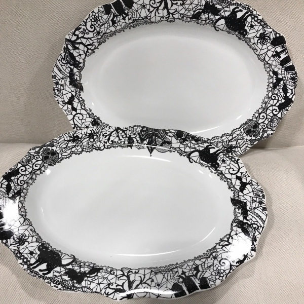    More from this seller: S l1600 thumb200 S l1600 thumb200 S l1600 thumb200   57 thumb200 Shop all 144 items (2) 222 Fifth Wiccan Lace Halloween Oval Platter Serving Plates ~NEW ~ 