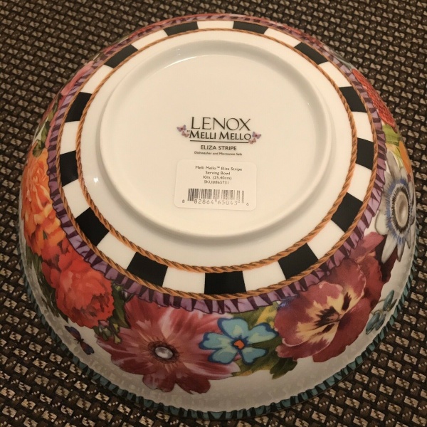 Lenox Melli Mello Eliza Stripe Serving Bowl 10 in.~Brand New w/box~