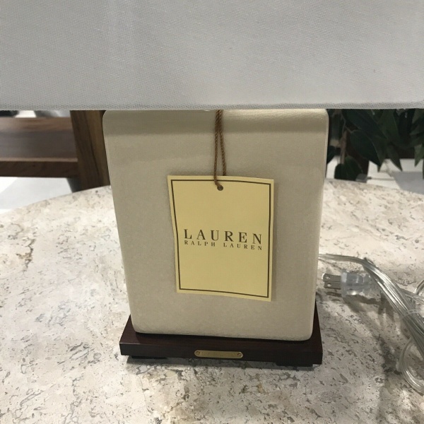 Ralph Lauren Porcelain Beige Smooth Crackle Table Lamp ~New ~