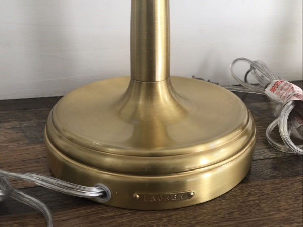 RALPH LAUREN Darien Candlestick Buffet Brass Gold Tone Table Lamp ~ New ~