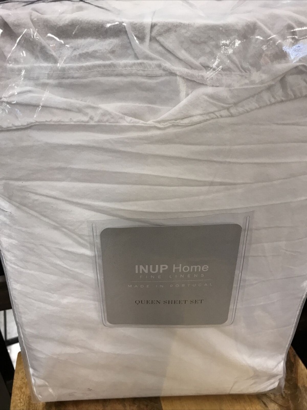 Inup Home Ruffle Edge White Queen Sheet Set 4 Made In Portugal ~New~