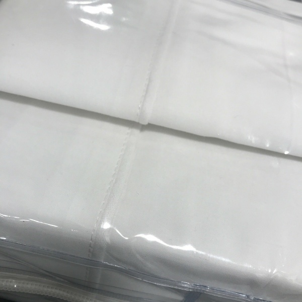 Bellino Hotel Collection Solid White Piping King Sheet Set ~New~