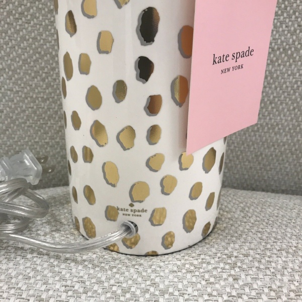 Kate Spade New York Porcelain Gold Grey Cheetah Tall Table Lamp 24