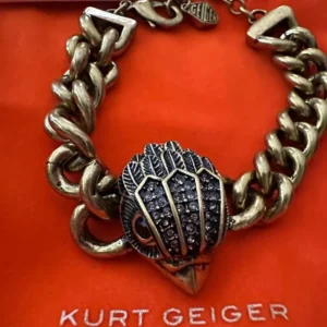 Kurt Geiger Goldtone Chunky Chain Bracelet With Pav Bird Head Charm