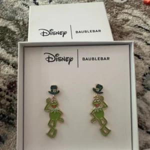 Nwt Disney X Baublebar Kermit The Frog St Patricks Day Earrings