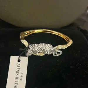 Alexis Bittar Gold And Clear Crystal Panther Hair Clip