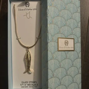 House Of Harlow 1960 Gold Fish Necklace