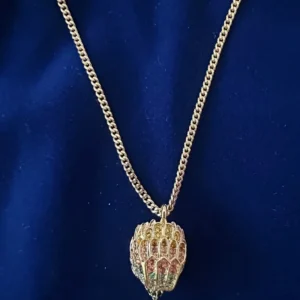 Kurt Geiger Gold Tone Multicolor Pav Shell Pendant Necklace