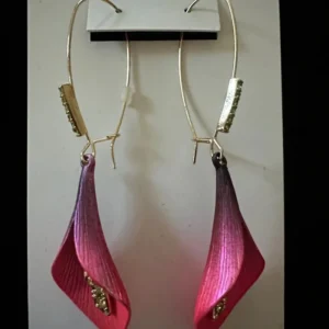 Betsey Johnson Pink To Purple Ombre Petal Drop Earrings